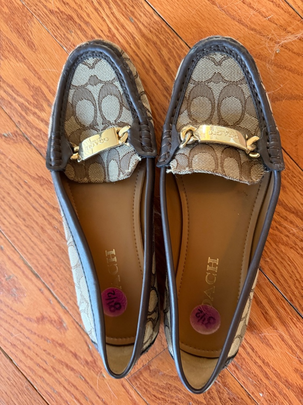 Coach Women's Signature Brown Canvas and Leather Loafers